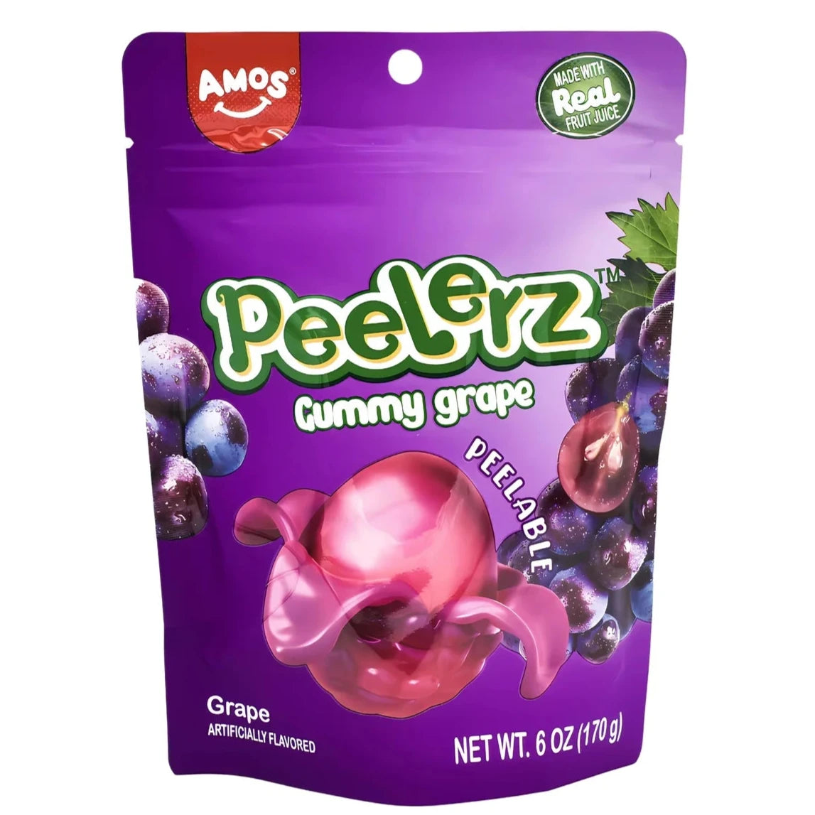 Amos Peelerz Gummy Grape 6oz bag