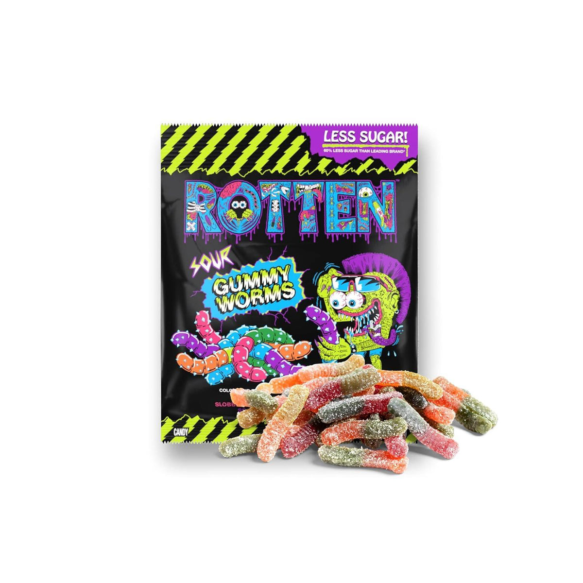 Rotten: Sour Gummy Worms- Low Sugar Candy