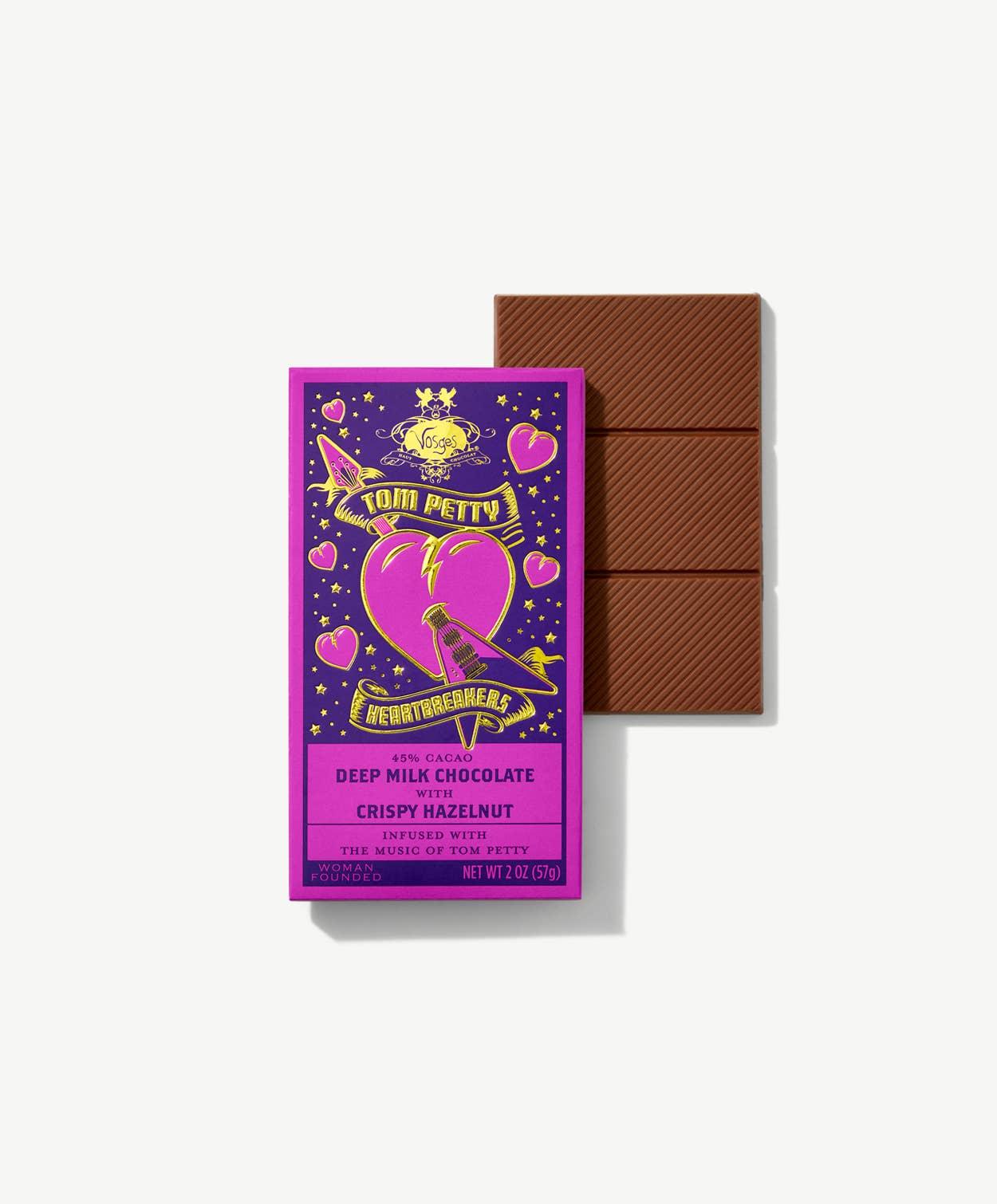 Tom Petty x Vosges: Hazelnut & Milk Chocolate (2oz) - Candycopia