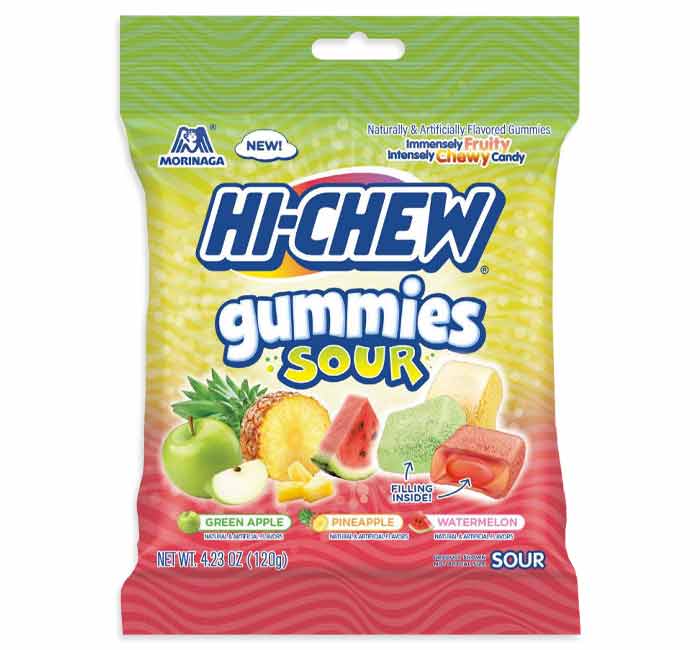 Hi-Chew Sour Gummies: Green Apple, Pineapple, Watermelon - Candycopia