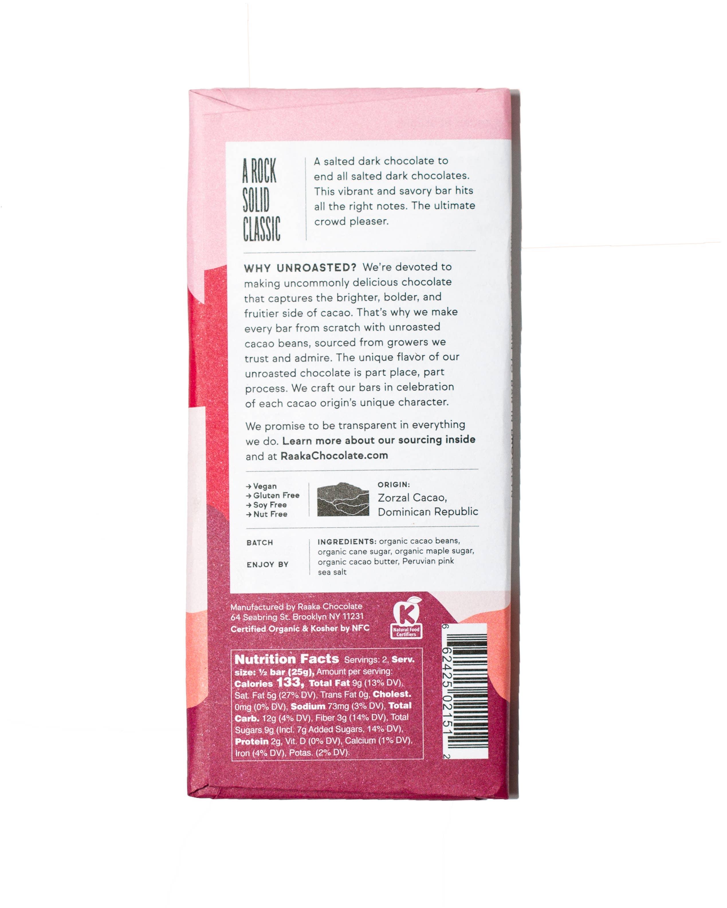 Raaka - 71% Pink Sea Salt Chocolate Bar - Candycopia