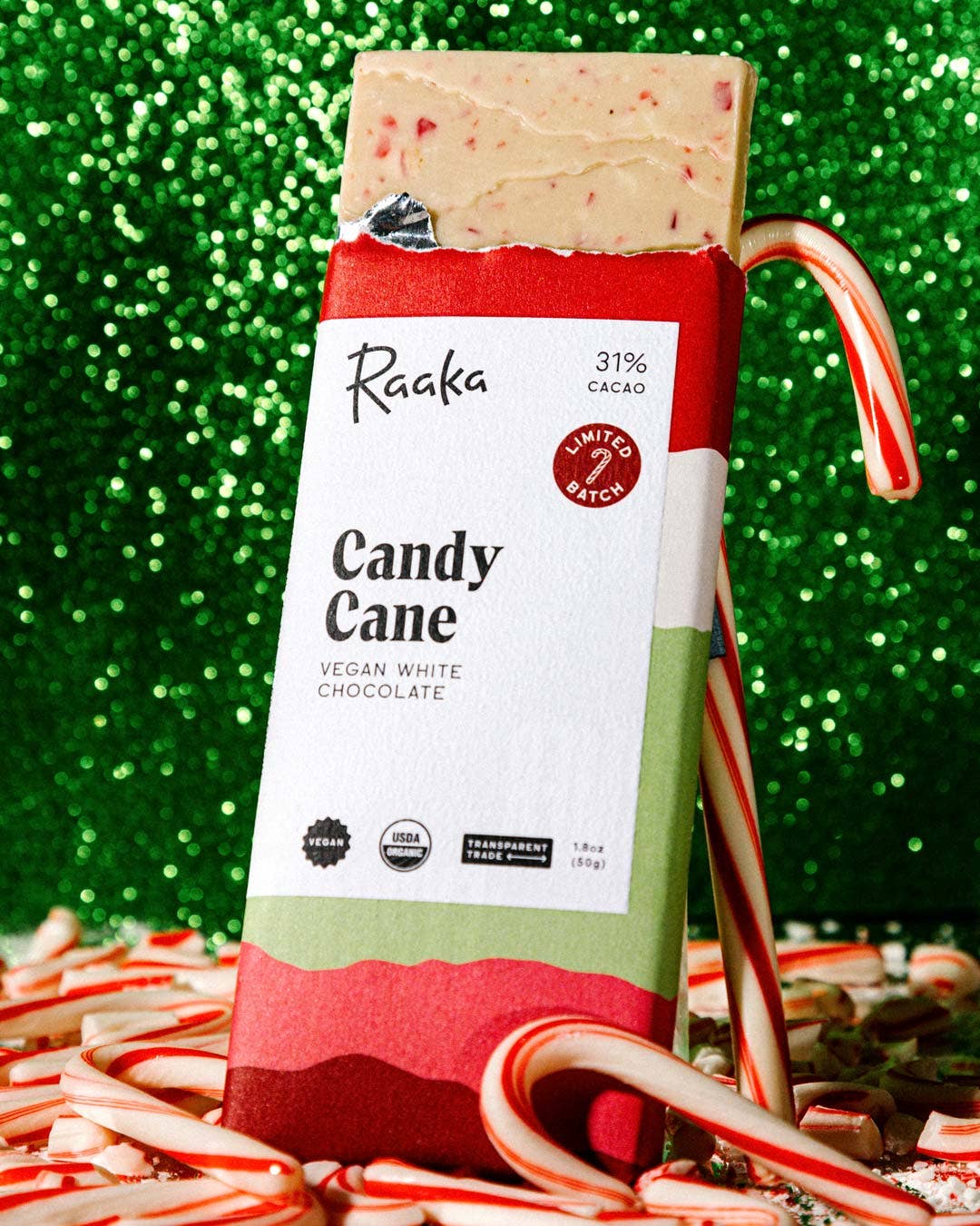 Raaka - Candy Cane White Chocolate - Christmas Holiday Limited Batch