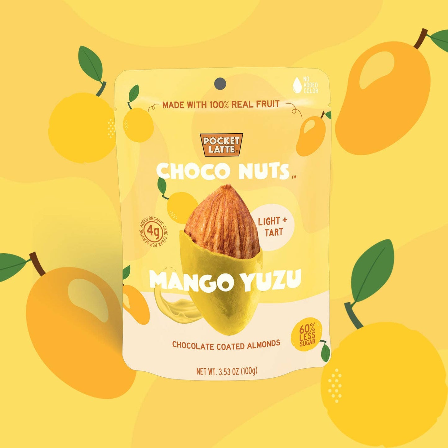 Pocket's Chocolates - Mango Yuzu Chocolate Almonds, 3.53 oz