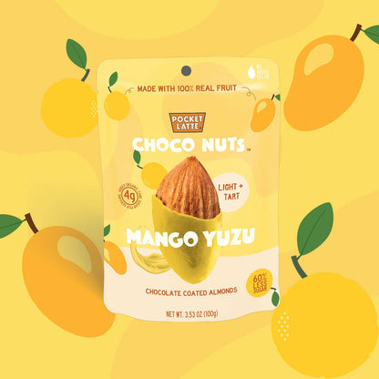 Pocket's Chocolates - Mango Yuzu Chocolate Almonds, 3.53 oz