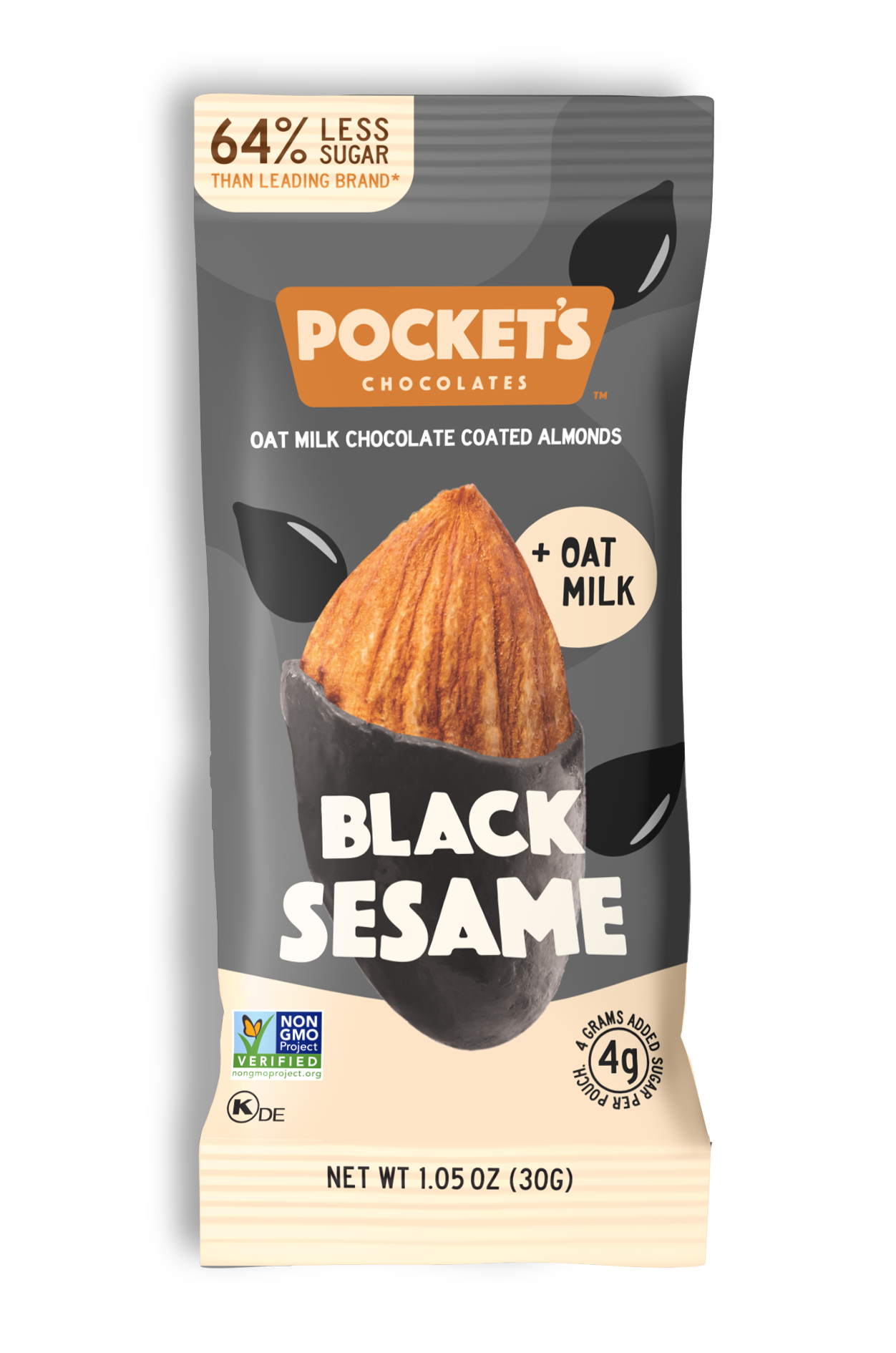 Pocket's Chocolates - Black Sesame Chocolate Almonds, 1.05 oz