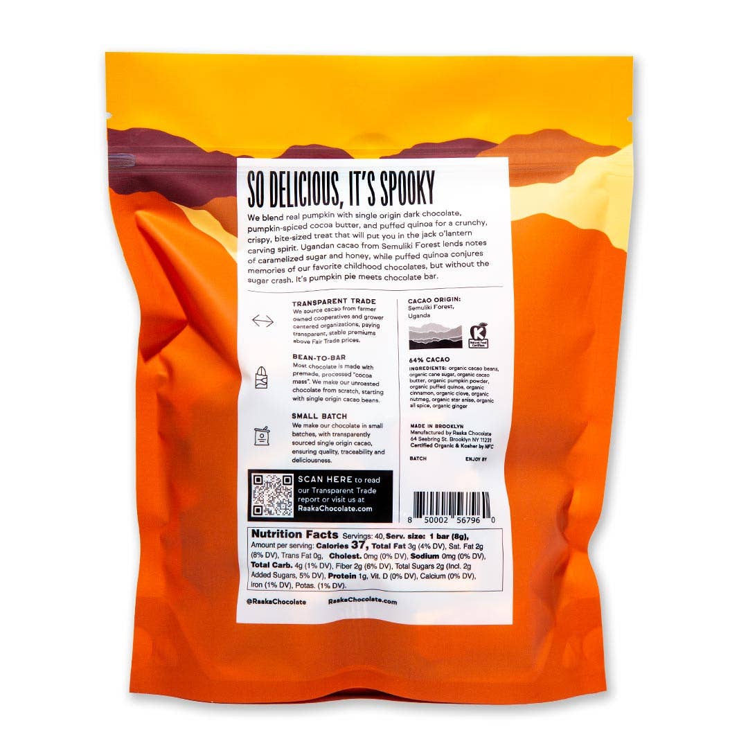 Pumpkin Crunch Mini Chocolate Bars - Fall Halloween Limited - Candycopia