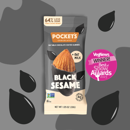 Pocket's Chocolates - Black Sesame Chocolate Almonds, 1.05 oz