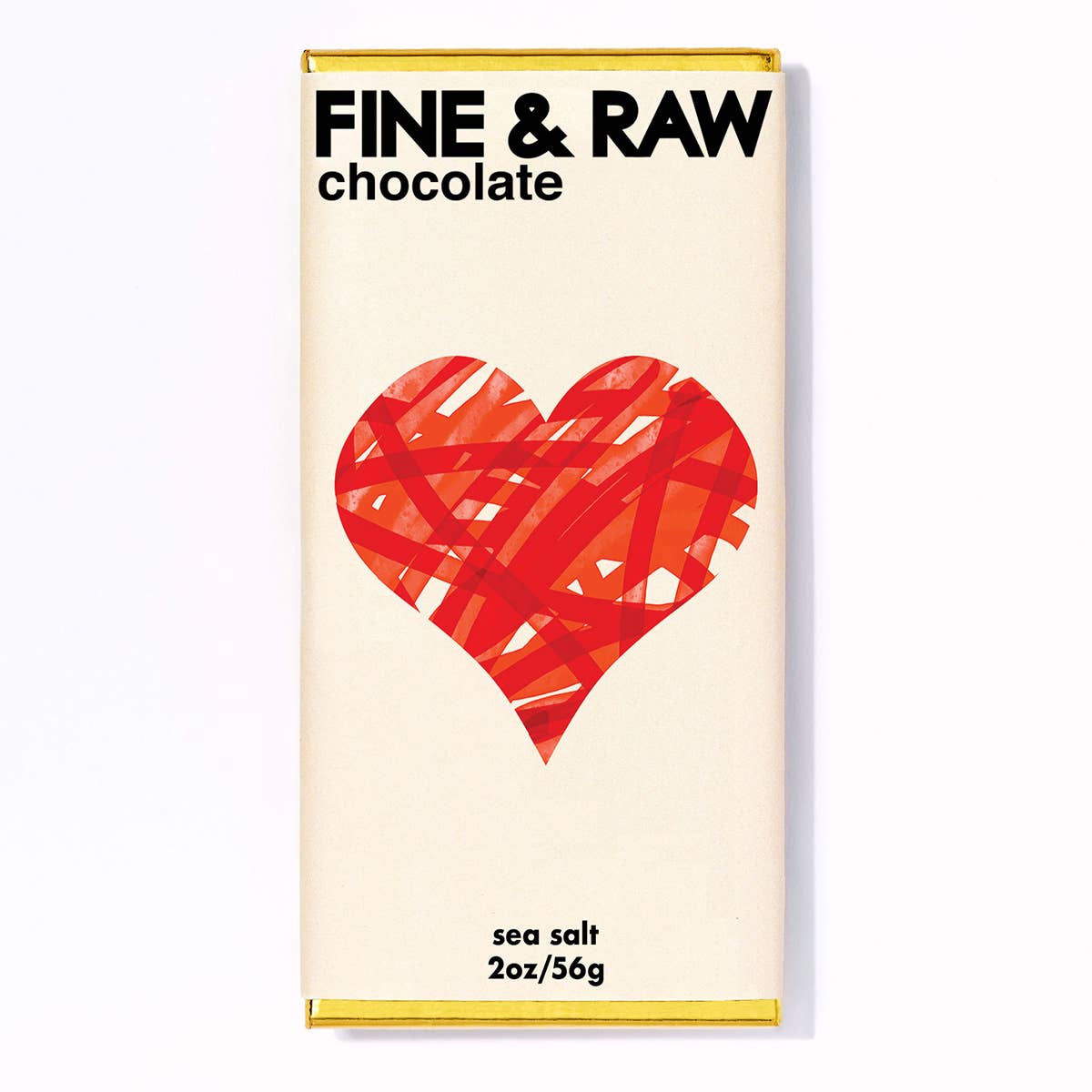 Fine & Raw Valentine's Day Sea Salt Chocolate Bar - Candycopia