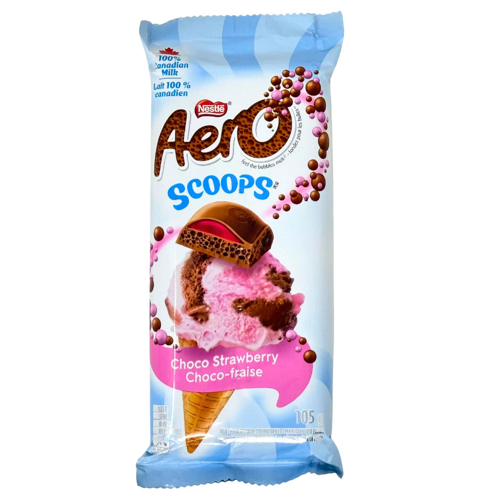 Nestle Aero Scoops Choco Strawberry ice cream packaging on a white background