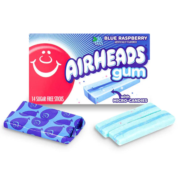 Airheads gum - Blue Raspberry (14 Sticks) - Candycopia