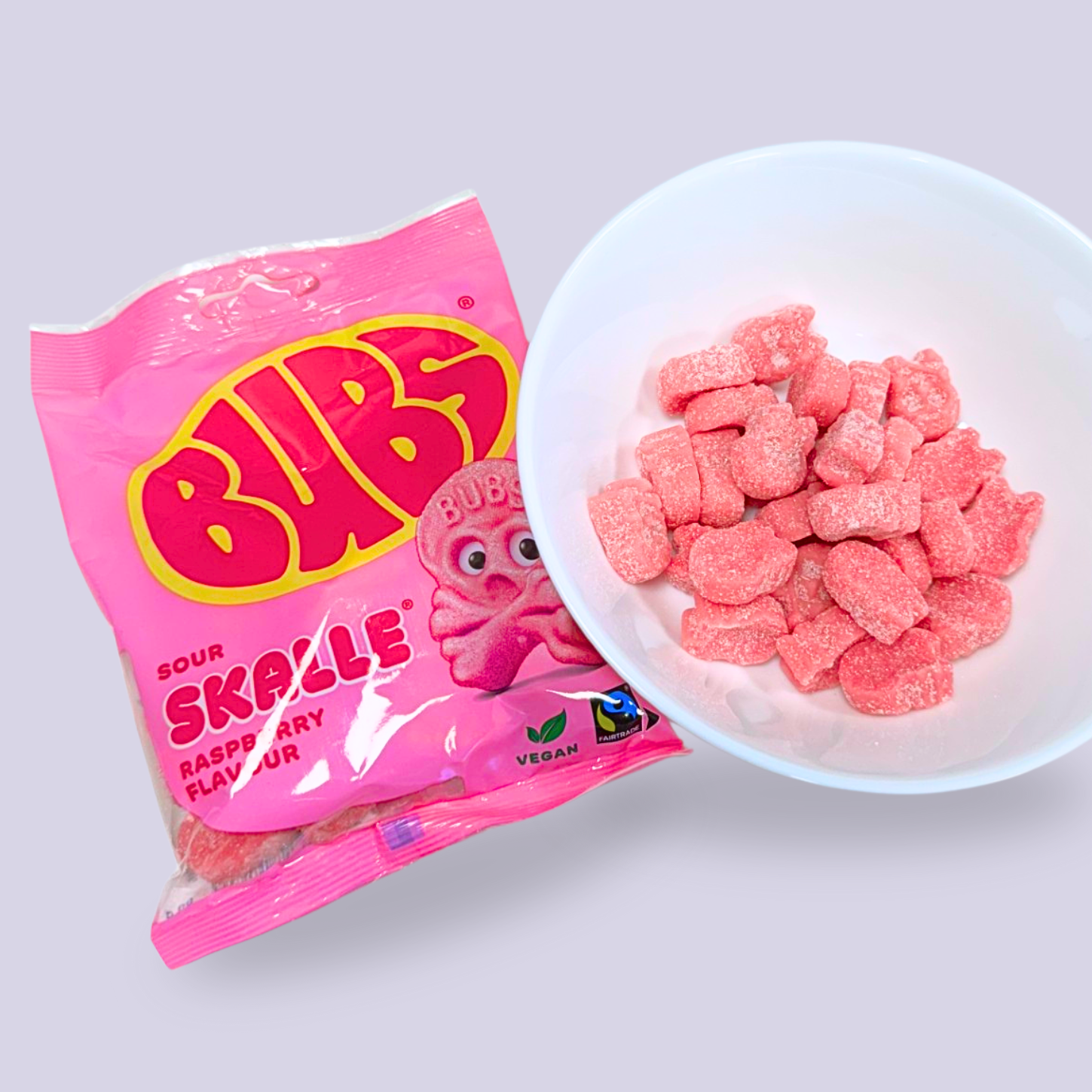 Bubs Cool Raspberry Foam Skulls (Made in Sweden) - Candycopia