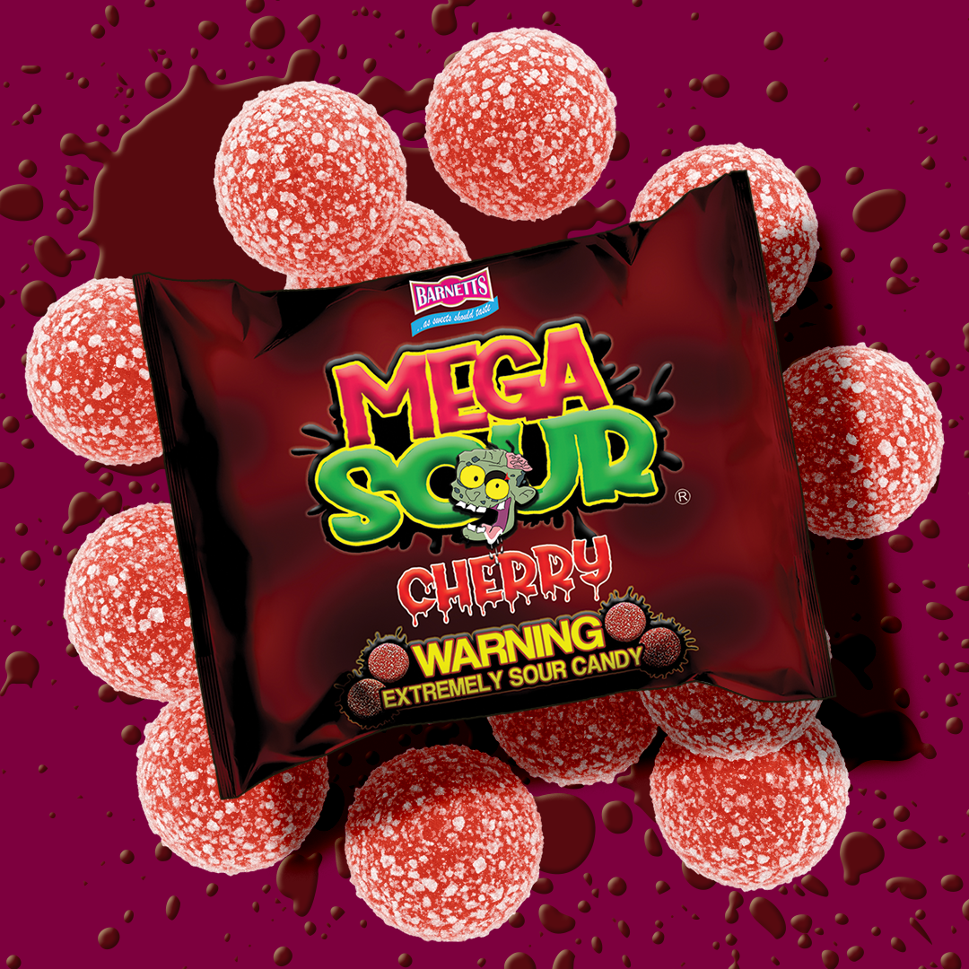 Barnett's Mega Sours, The World’s Sourest Candy - Cherry - Candycopia