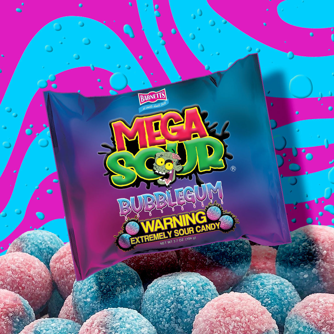 Barnett's Mega Sours, The World’s Sourest Candy - Bubblegum - Candycopia