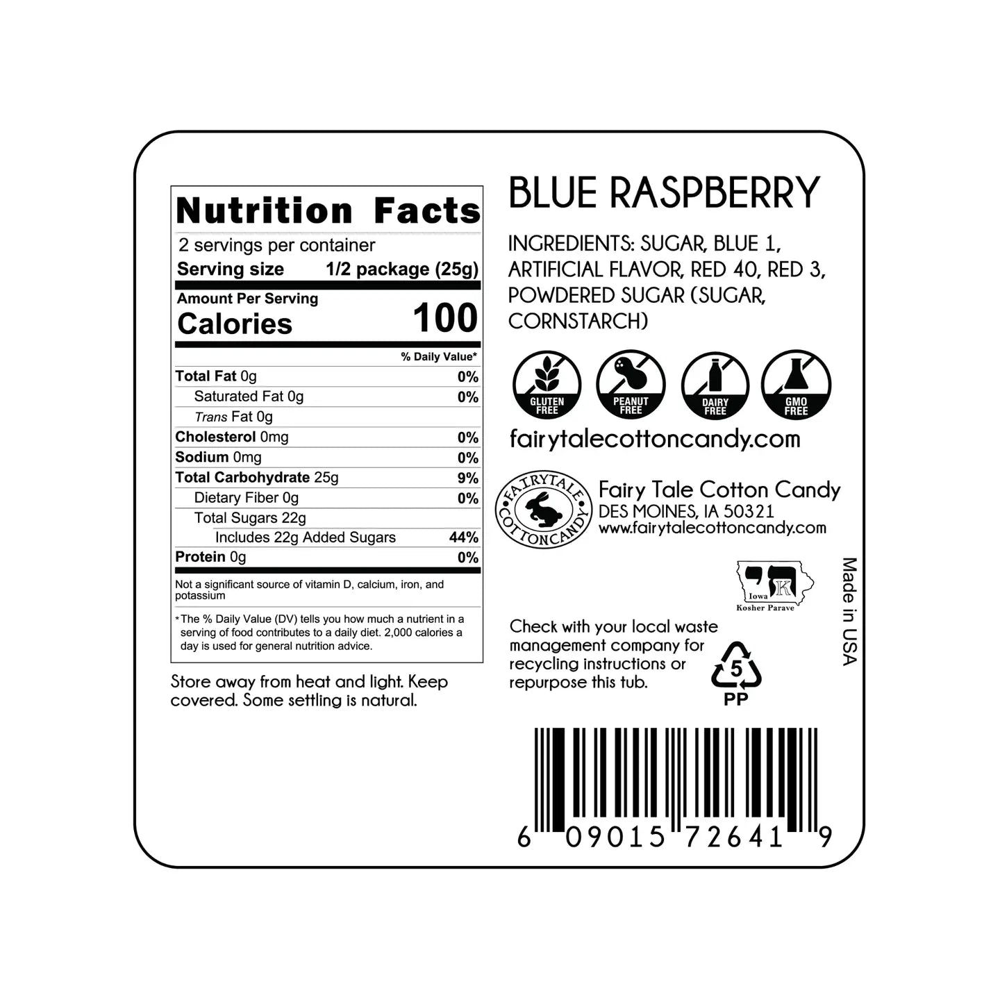 Raspberry Button Candy Blue Raspberry Cotton Candy