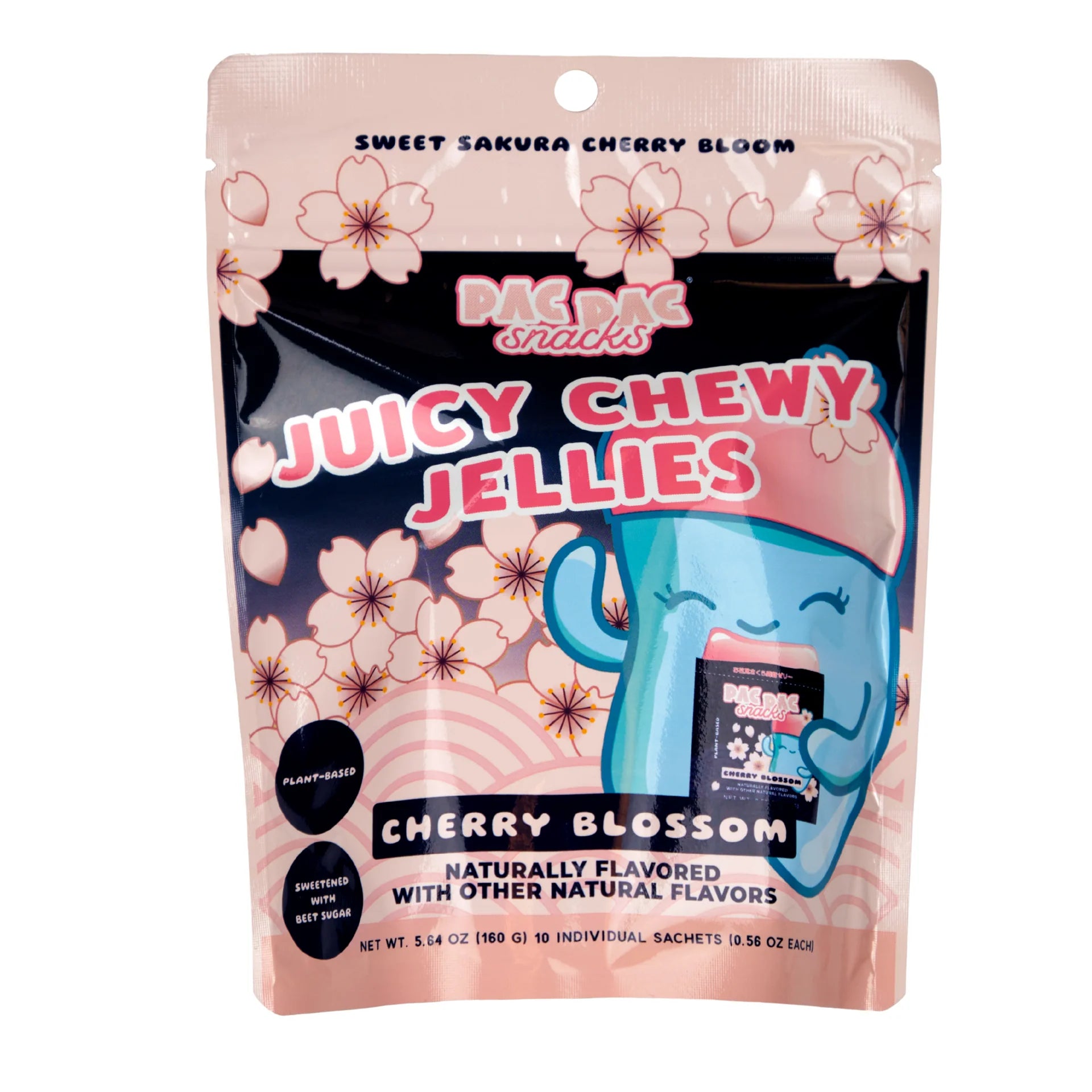 Packaging of Juicy Chewy Jellies cherry blossom flavor with sakura design