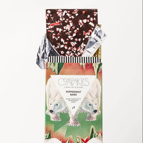 Compartes - Peppermint Bark Dark Chocolate Bar - Candycopia