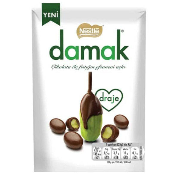 Damak Draje Milk Chocolate Covered Pistachio Dragee 50g (Turkey) - Candycopia