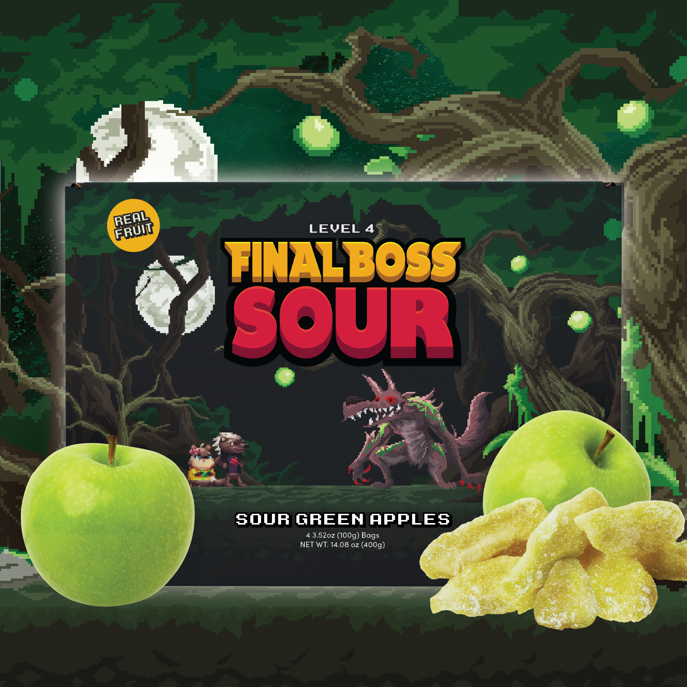 Final Boss Sour Level 4 Green Apple