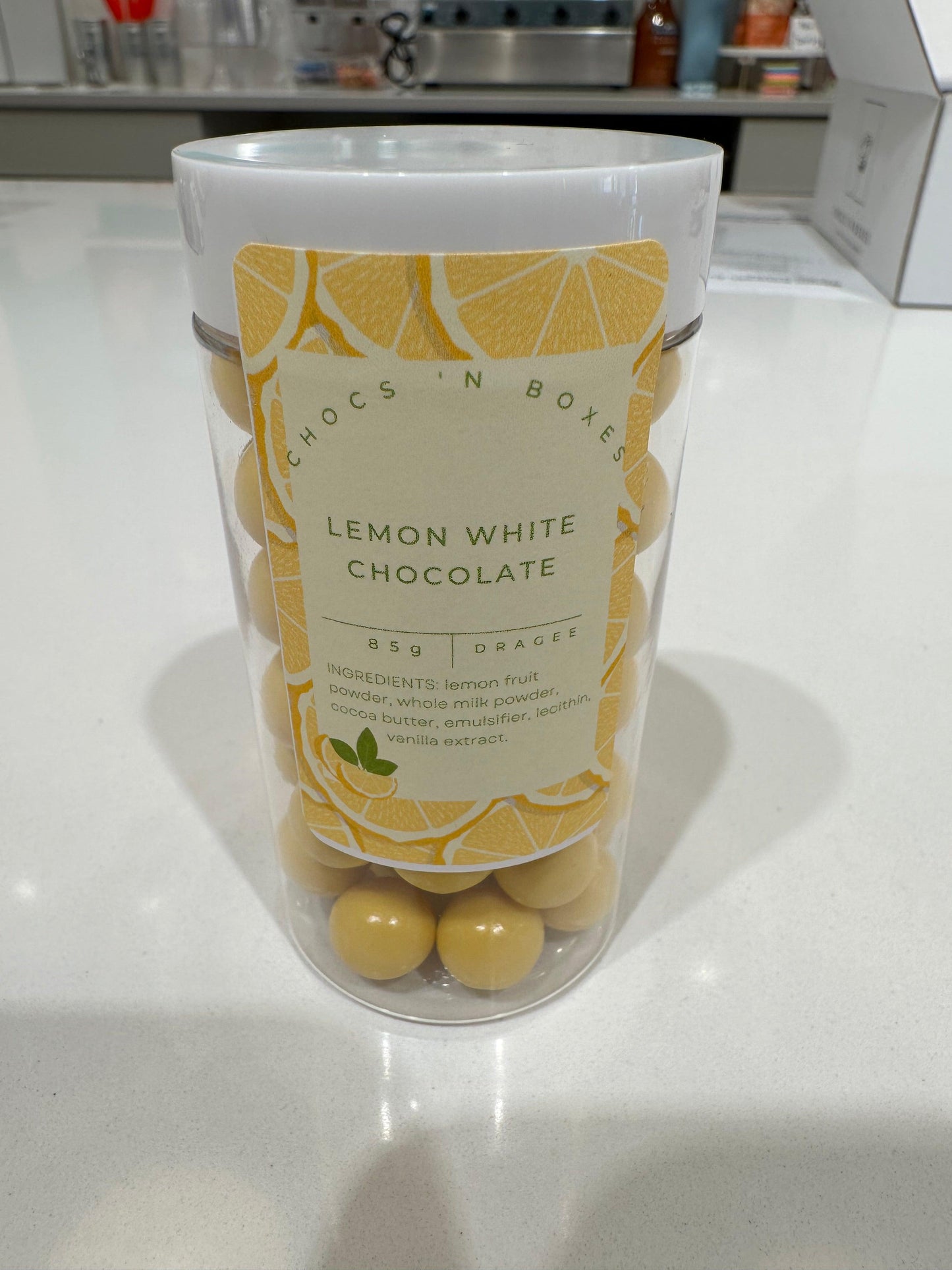 Chocs ‘N Boxes (Balls/Dragees) - Lemon White Chocolate
