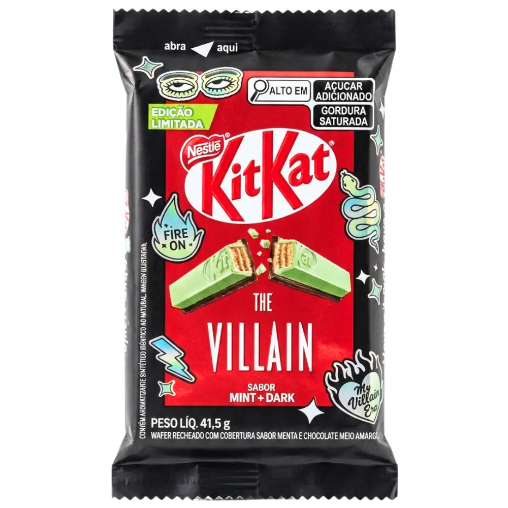 KitKat The Villain chocolate bar packaging with Nestle logo on a white background