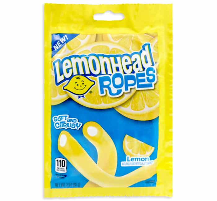Lemonhead Ropes, Peg Bag (3oz) - Candycopia