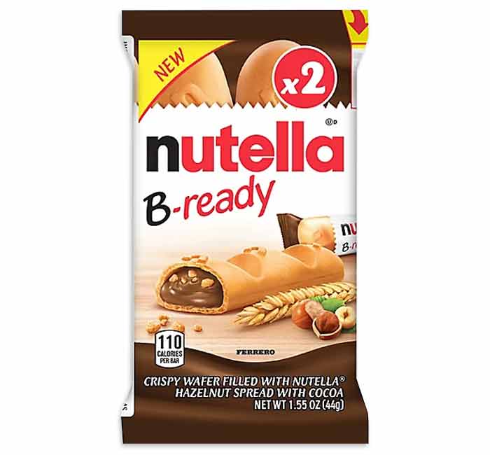 Nutella B-ready packaging with Nutella logo and product image on a white background