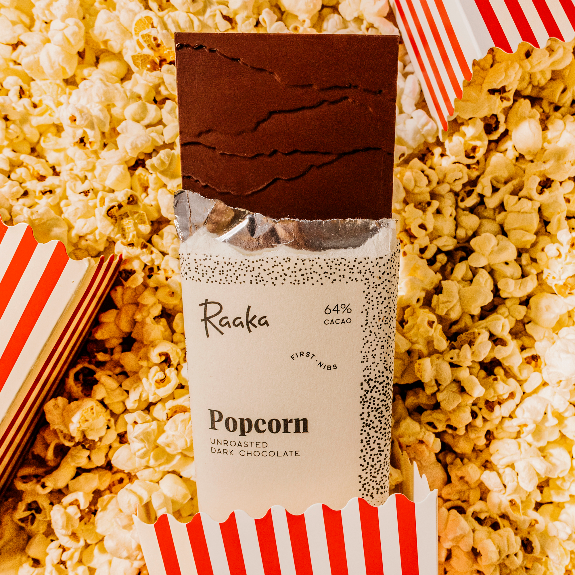 Popcorn - 64% dark chocolate  - limited edition batch - Candycopia
