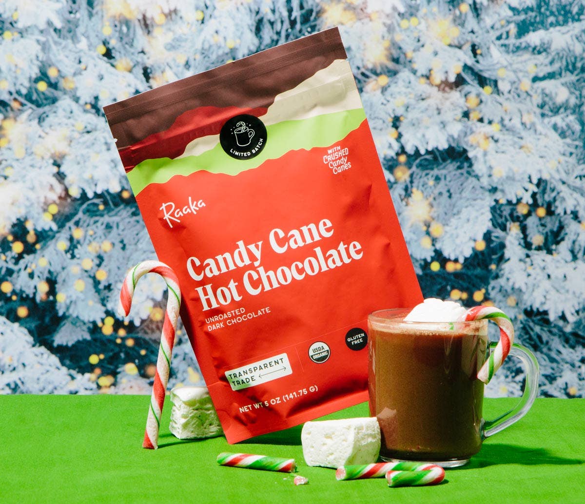 Raaka - Candy Cane Hot Chocolate Mix - Candycopia