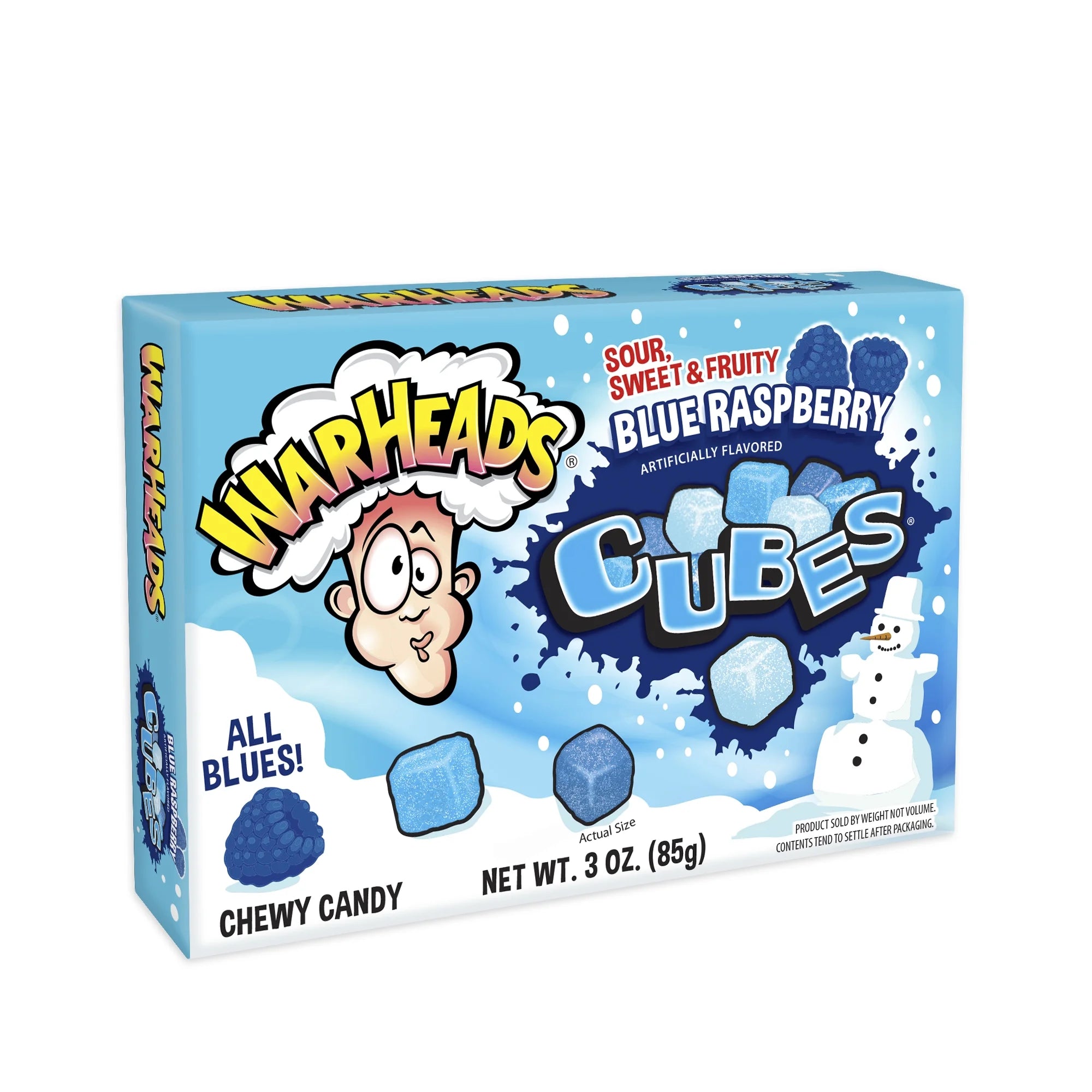Warheads - Blue Raspberry Cubes Movie Box (3oz) - Candycopia