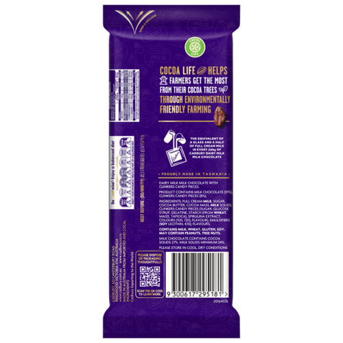 Cadbury Dairy Milk Pascall Clinkers Australia Nutrition