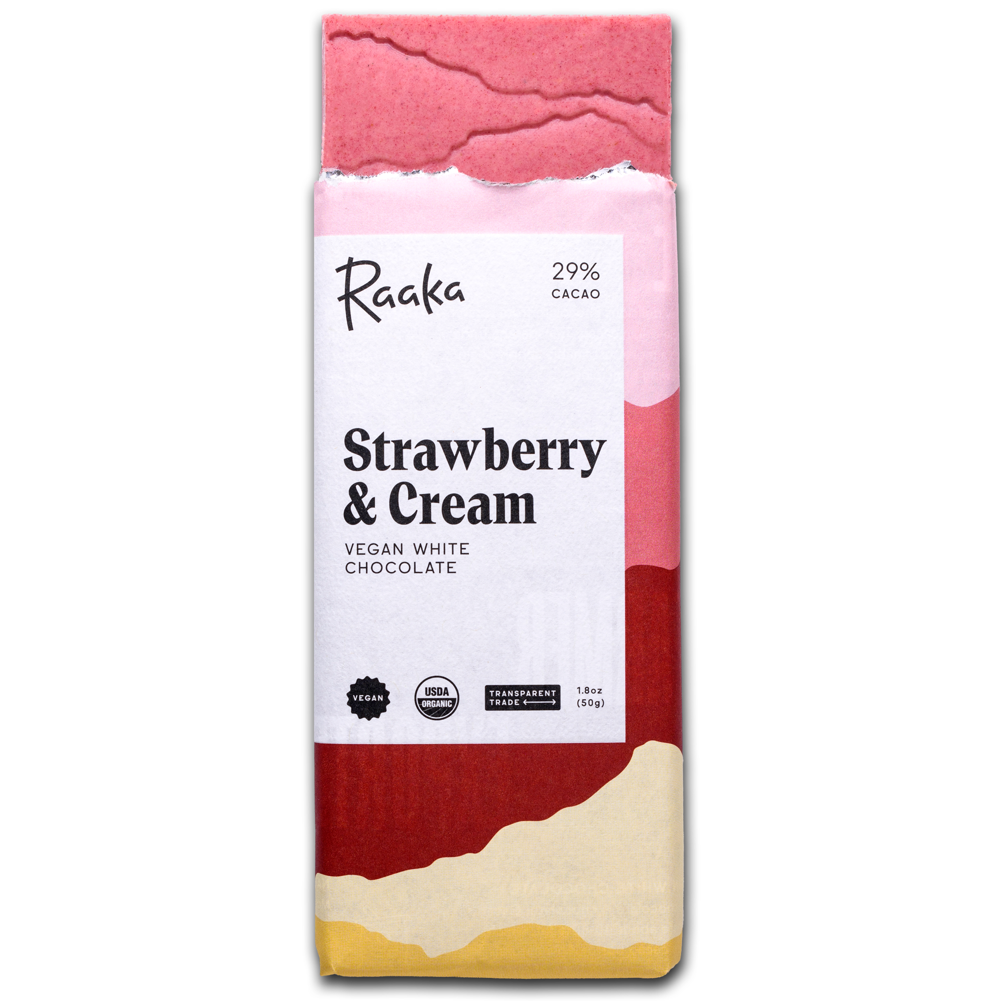 Raaka Strawberry & Cream White Chocolate Bar - Limited Batch - Candycopia