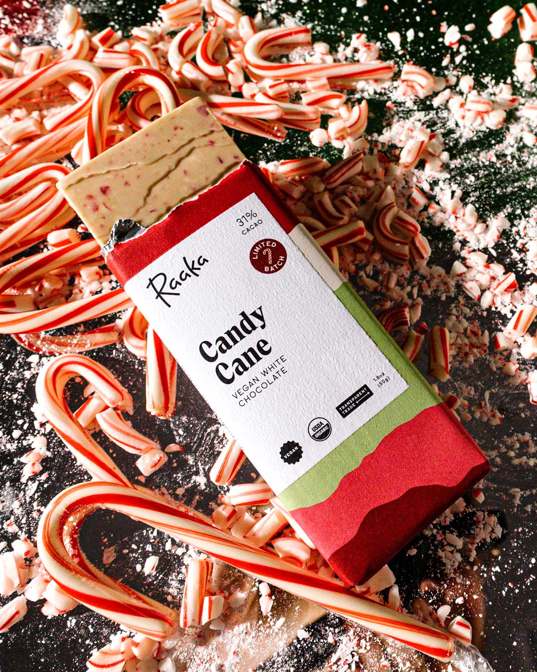 Raaka - Candy Cane White Chocolate - Christmas Holiday Limited Batch
