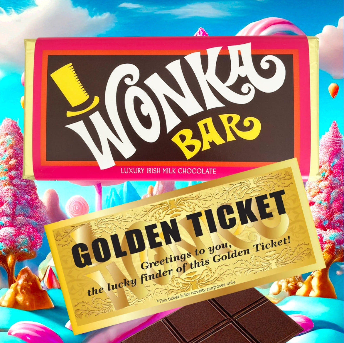 Wonka Chocolate Bar with Golden Ticket