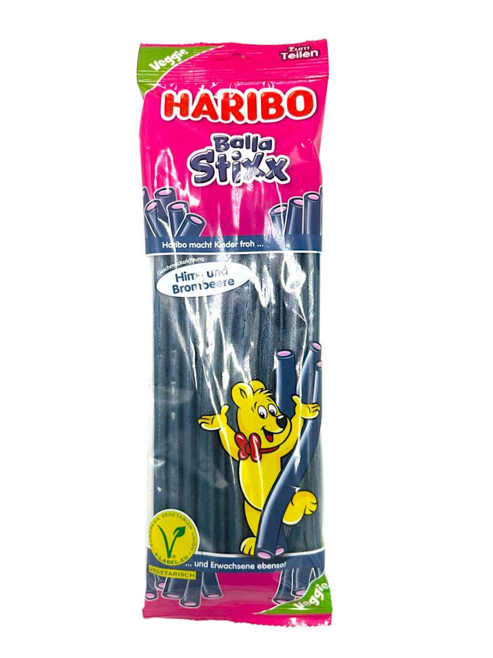 Haribo Raspberry & Blackberry Balla Stixx 200g (Germany) - Candycopia