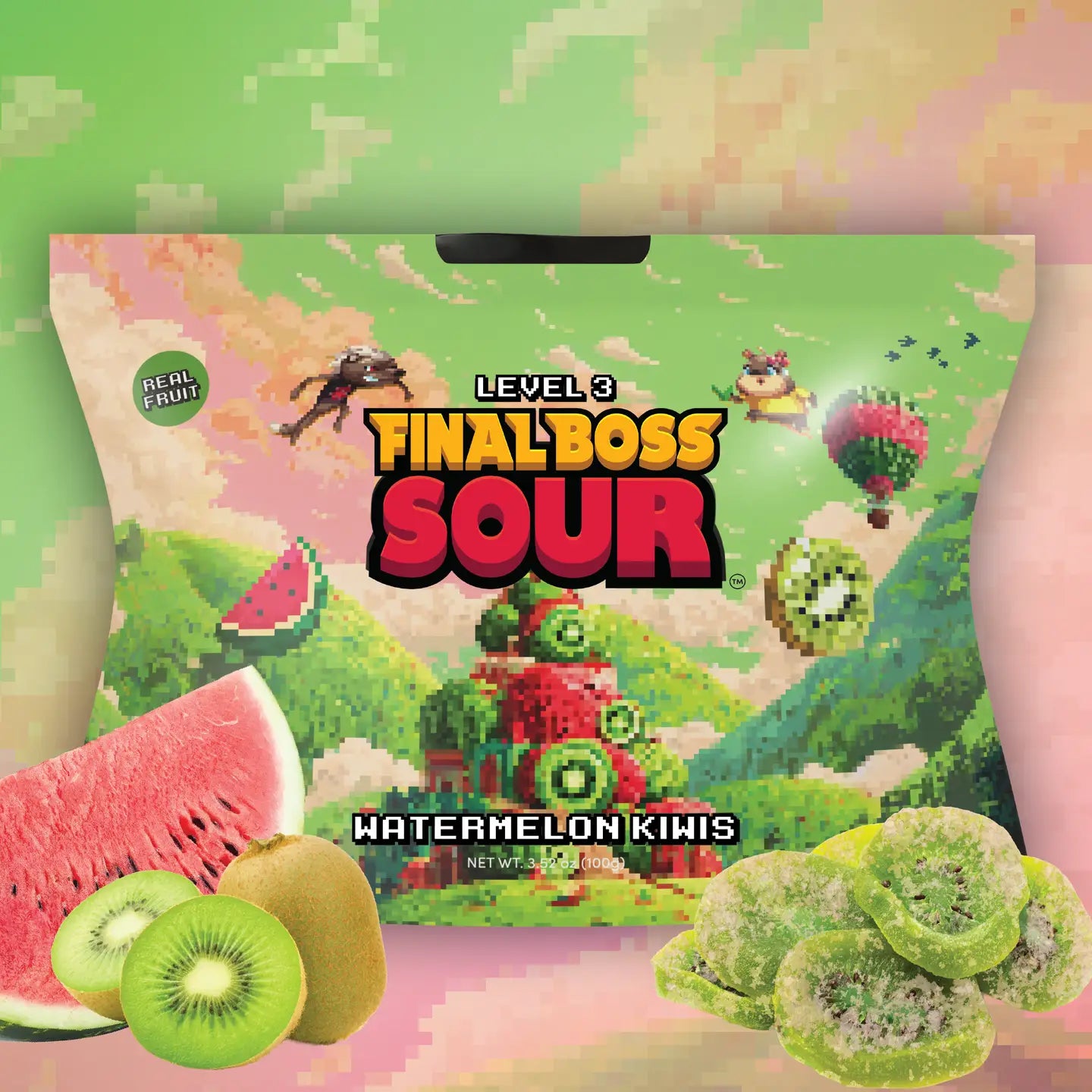 Final Boss Sour- Level 3 Watermelon Kiwis - Candycopia