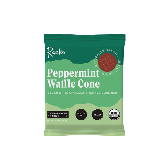Raaka - Peppermint White Chocolate Waffle Cone Bar - Holiday Limited