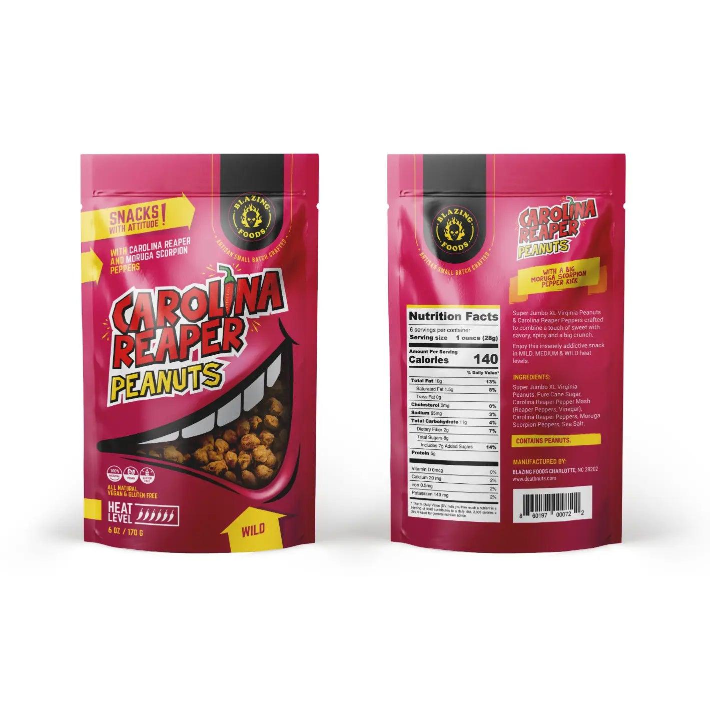 Blazing Foods - Carolina Reaper Peanuts (6oz bag)