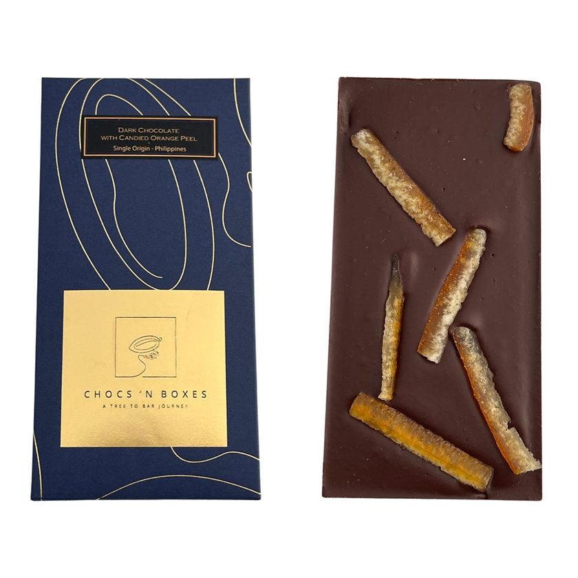 Chocs ‘N Boxes Bar - Dark Chocolate with Candied Orange Peel