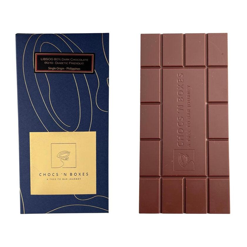 Chocs ‘N Boxes Bar - LISBOG 80% Dark (KETO & sugar-free)